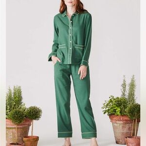 LAKE Flannel set Grove (green) piped in  🍋 yellow